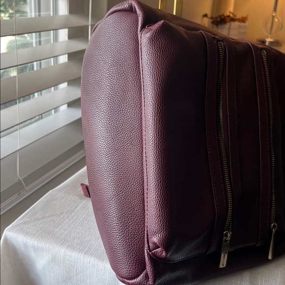 The Honest Co Burgundy Leather Backpack/Diaper Bag main image 9